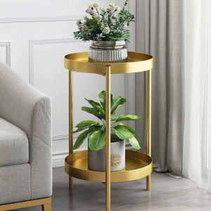 2-Tiered Round Metal Plant Stand