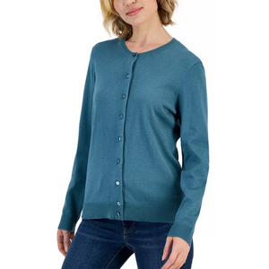 Karen Scott Crew-Neck Cardigan