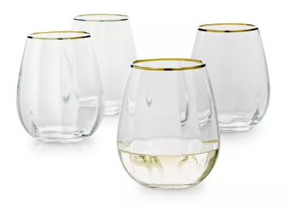 Martha Stewart Collection Optic Stemless Wine Glasses