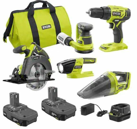 Ryobi One+ 18V Cordless 5-Tool Combo Kit