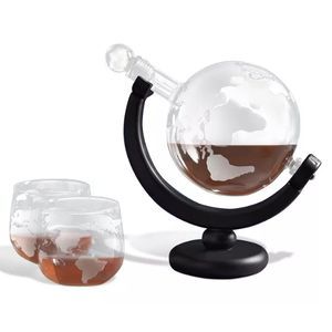 Globe-Shaped Whiskey Decanter Set