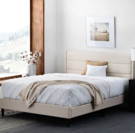 Upholstered California King Platform Bed