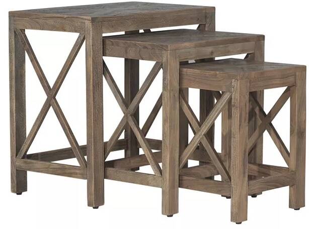 Set of 3 Wilkerson Wood Nesting Table