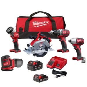 Milwaukee 18V Lithium-Ion Cordless 5-Tool Kit w/ 2-Batteries