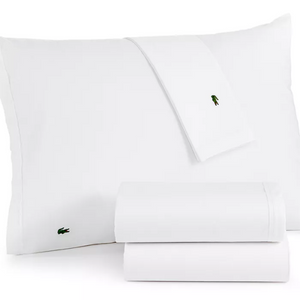 Lacoste Twin Solid Cotton Sheet Set