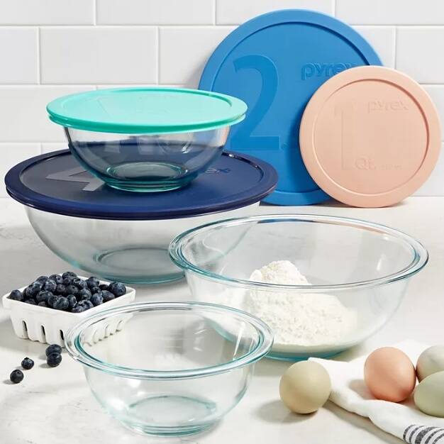 Pyrex 8-Piece Glass Mixing Bowl Set