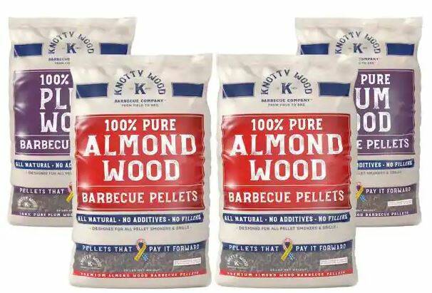 4-Pack 20 lbs. Almond & Plum Wood BBQ Smoker Pellets