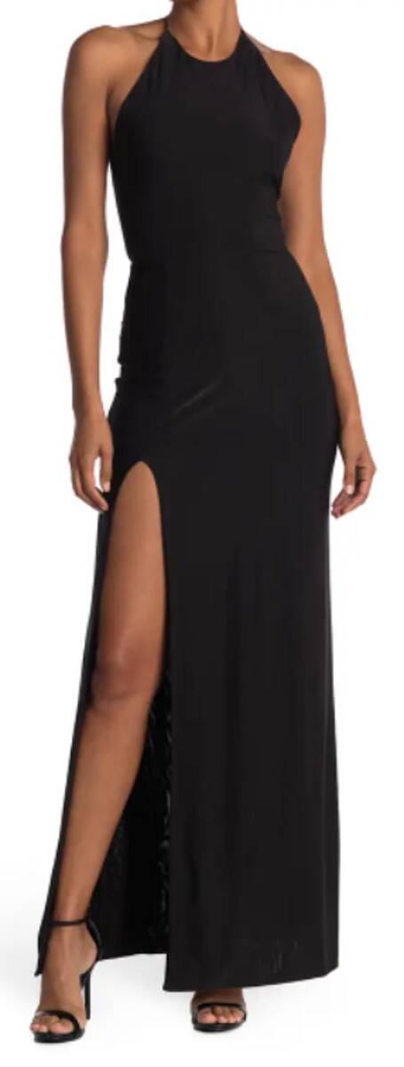 Slinky Halter Maxi Dress