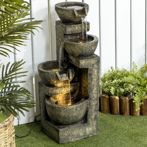 4-Tier Stone Bowls Waterfall