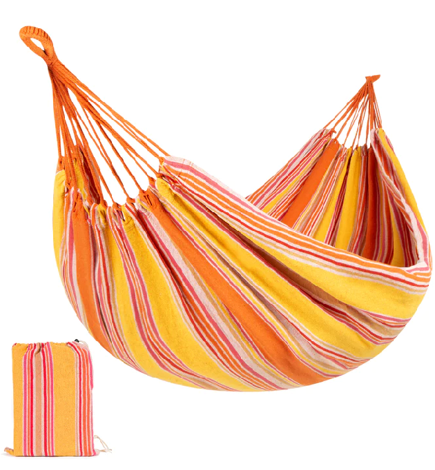 2-Person Brazilian-Style Double Hammock w/ Portable Carrying Bag