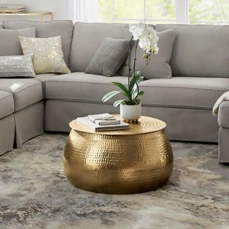 Gold Round Metal Coffee Table