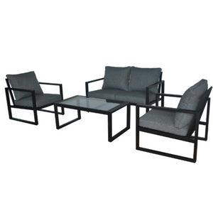 Hampton Bay 4-Piece Steel Patio Set w/Cushions