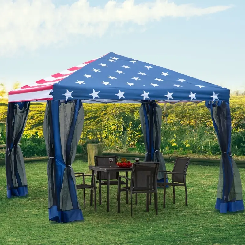 American Flag 10' x 10'  Pop Up Tent