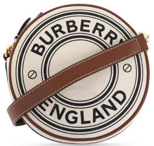 Burberry Ladies Canvas & Leather Round Crossbody