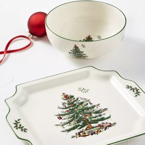 Spode Christmas Tree Bowl & Platter Set