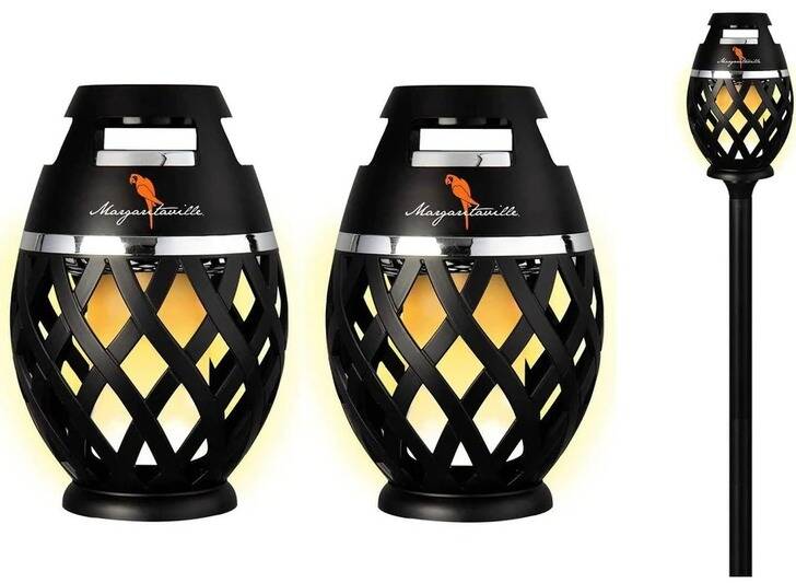 2-Pack LED Tiki-Torch Bluetooth Speakers w/ 3' Pole