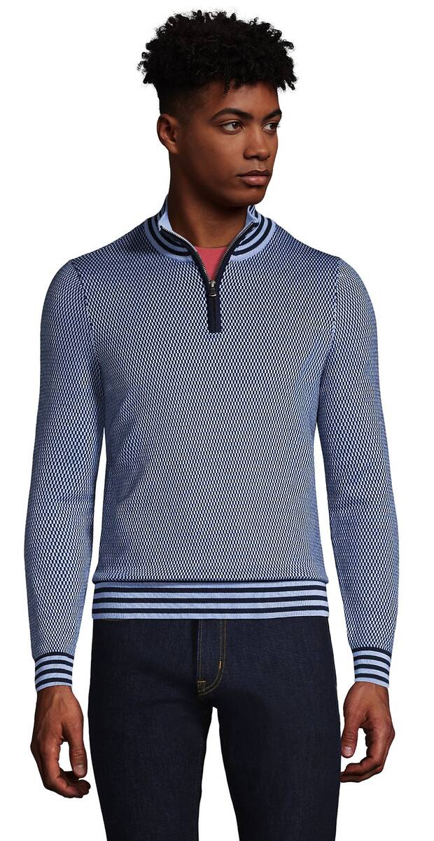 Lands' End Men's Supima Quarter-Zip Sweater