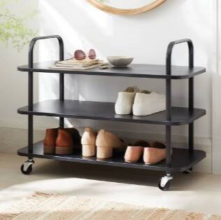 Rolling 3-Shelf Shoe Rack