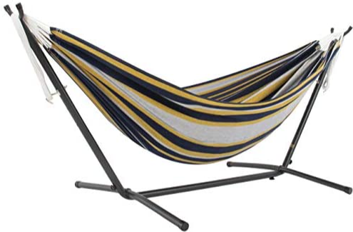 Vivere Double Cotton Hammock w/ Steel Stand