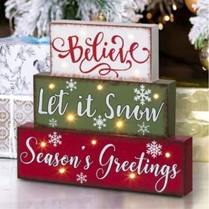 LED Christmas Word Block Sign