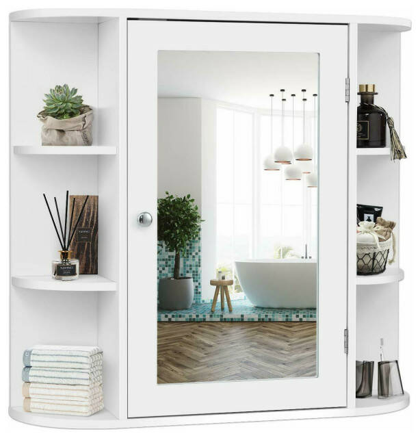 Wall Mount Bathroom Storage Cabinet w/ Mirror