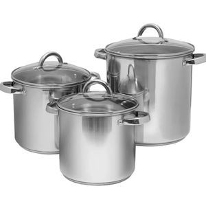 3-Piece Stainless Steel Stockpot Set