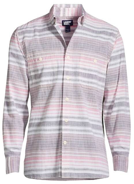 Lands End Men's Traditional Fit Chambray Work Shirt