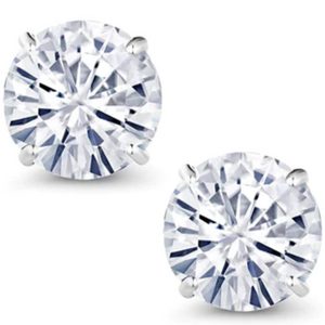 2CTW Moissanite 14K White Gold Studs