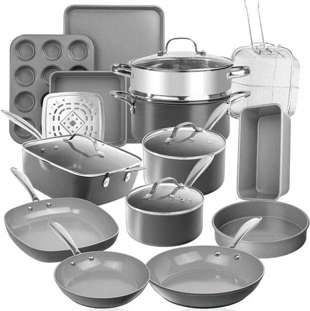 20-Piece Nonstick Aluminum Cookware Set