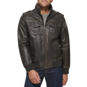 Levi's Men's Faux Leather Bomber Jacket