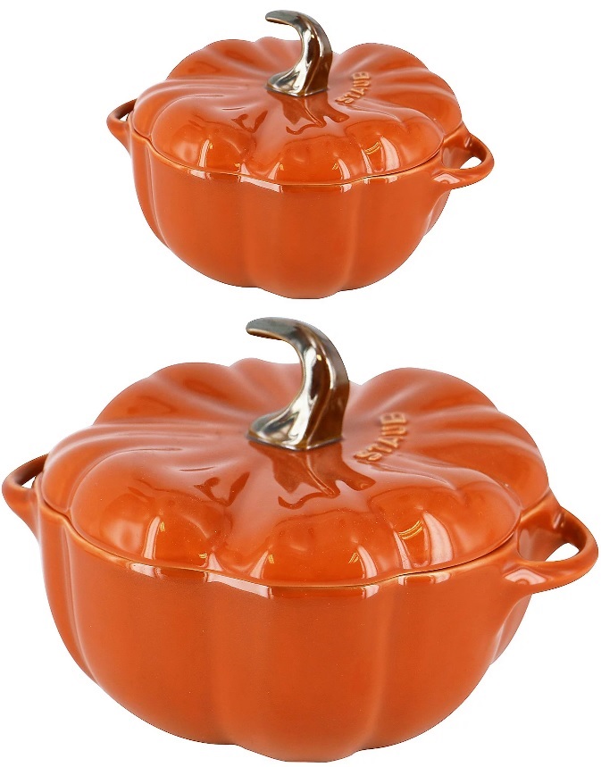 2-Set Ceramic Pumpkin Dutch Ovens