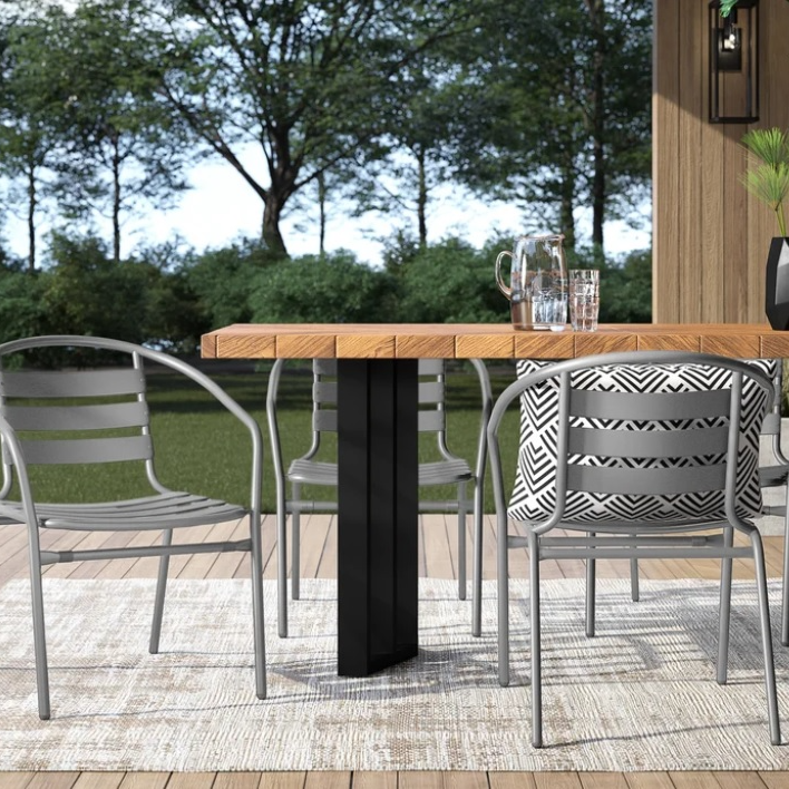 Set of 4 Metal Patio Dining Chairs