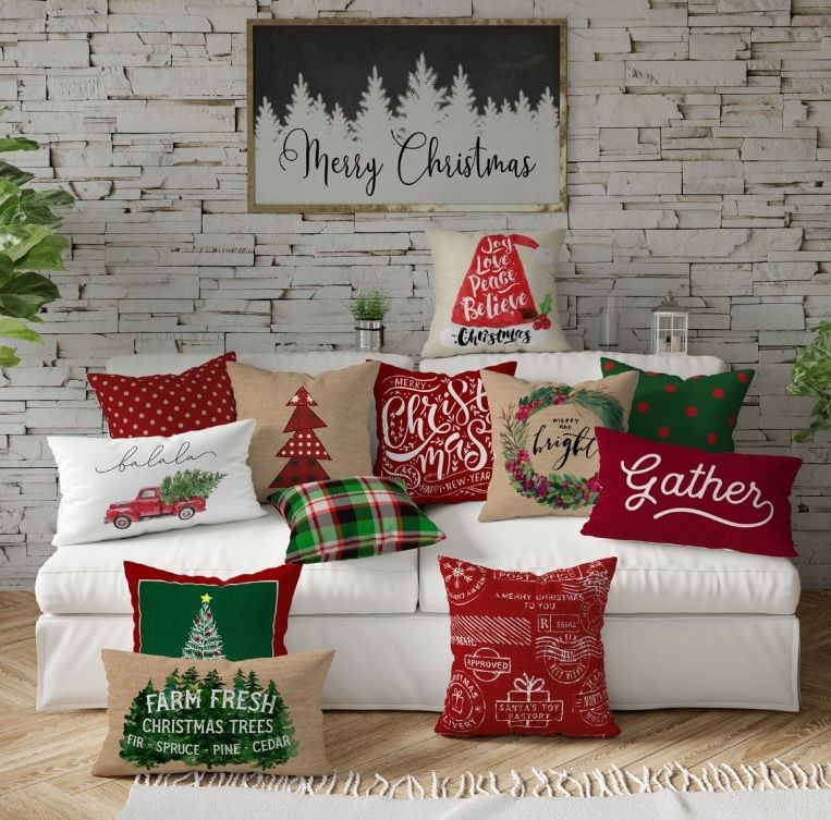 Farmhouse Christmas Pillow Covers