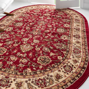 Oriental Burgundy 5' x 8' Oval Area Rug