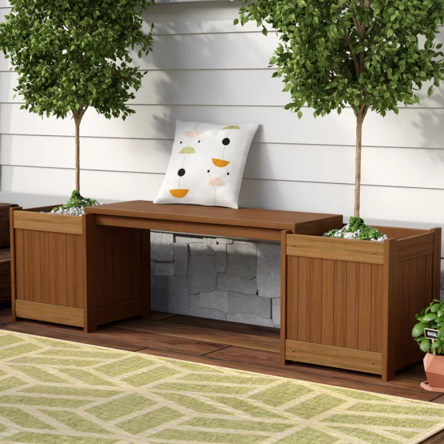 Wooden Planter Bench