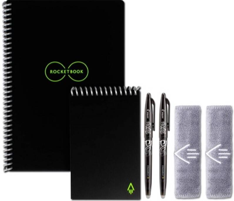 Rocketbook Smart Reusable Notebooks w/ Pilot Frixion Pen & Microfiber Cloth