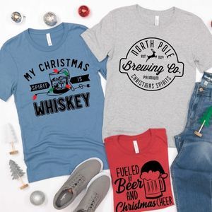 Christmas Beer & Whiskey Graphic Tee