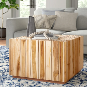 Solid Wood Block Coffee Table