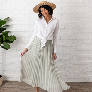 Pleated Maxi Skirt