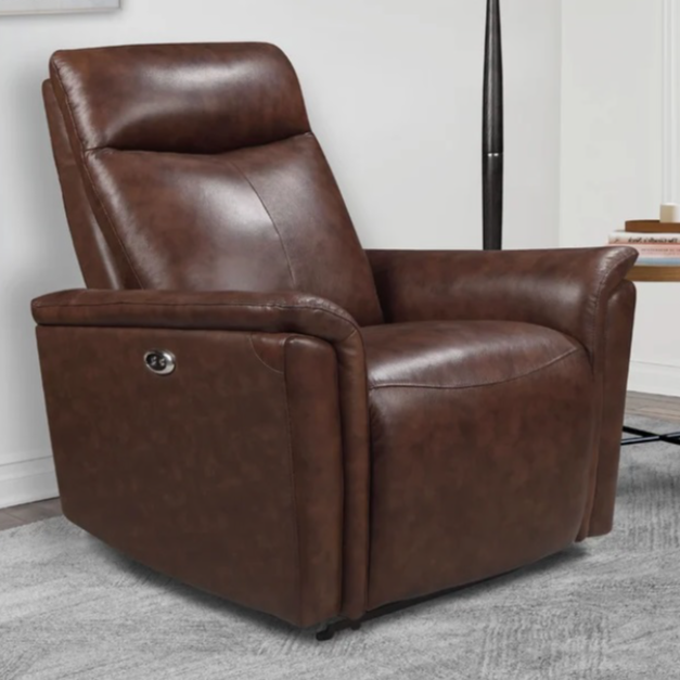 Genuine Leather Power Recliner w/ USB