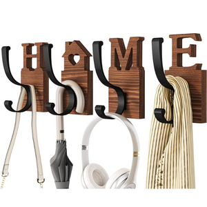 4-Pack Wood Home Wall Hooks