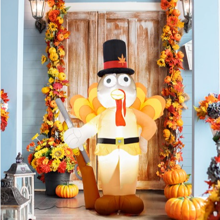 Inflatable LED 6' Turkey Soldier