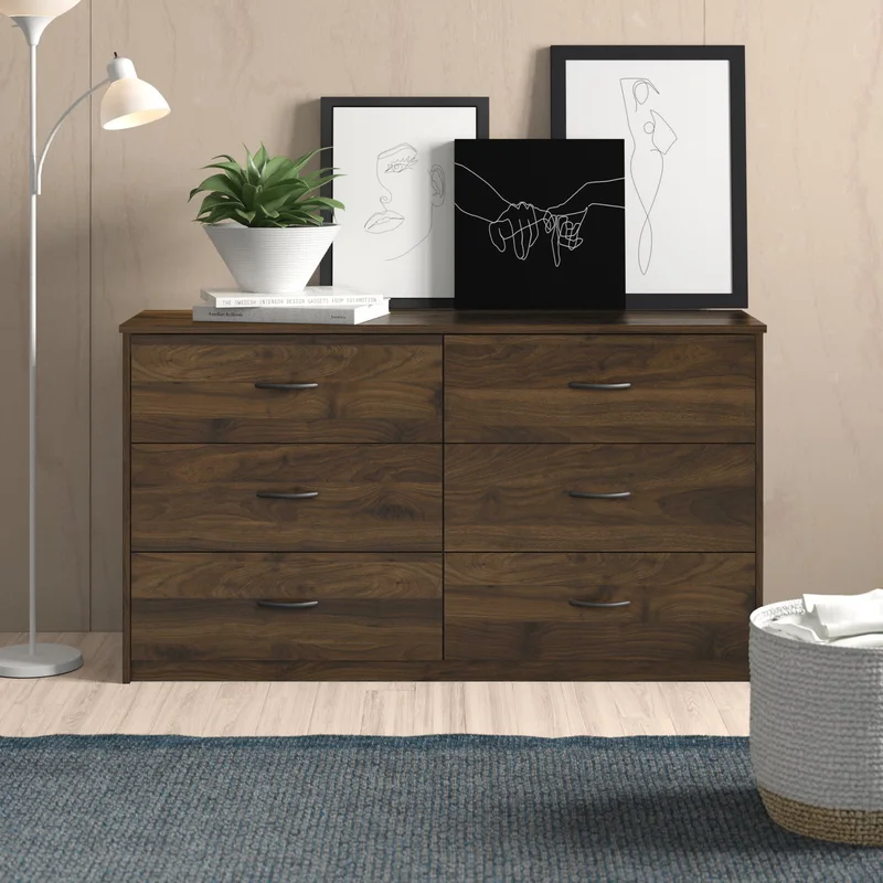 Wood 6-Drawer Dresser