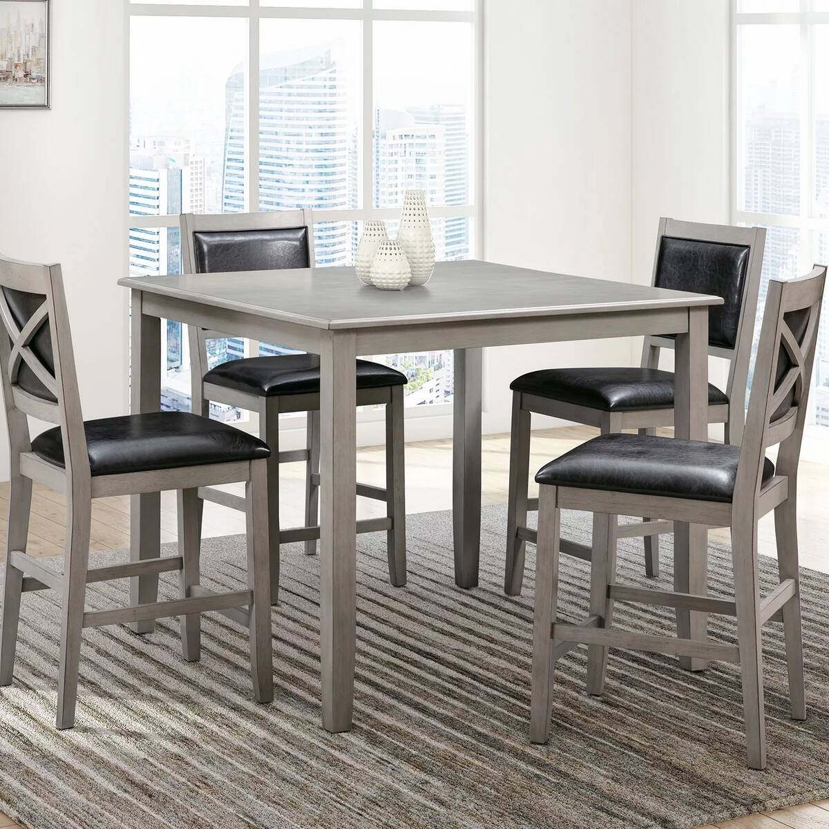 5-Piece Wood Counter Height Dining Set