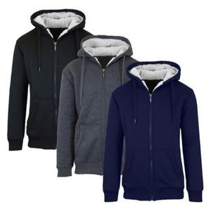 3-Pack Sherpa Fleece-Lined Zip Hoodies