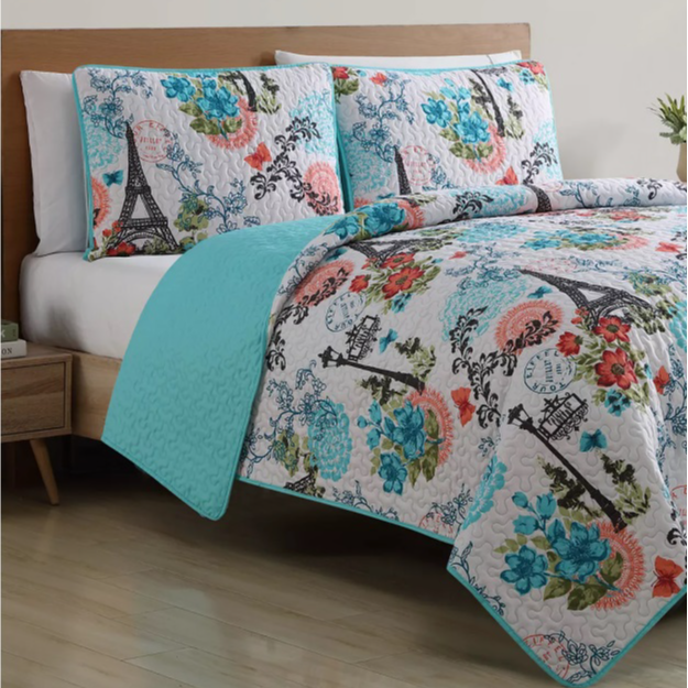 3-Piece Eiffel Reversible Full/Queen Quilt Set