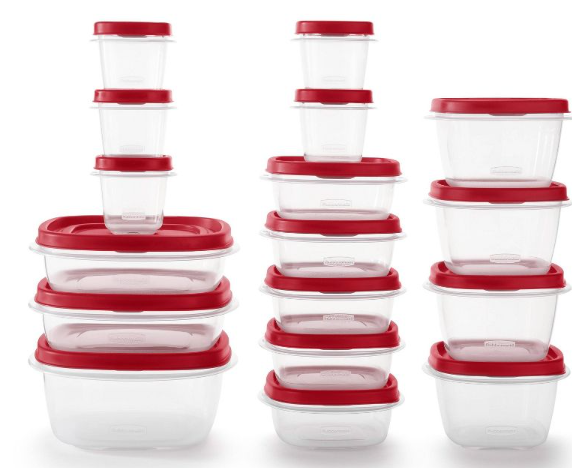 Rubbermaid 34-Piece Plastic Food Storage Container Set