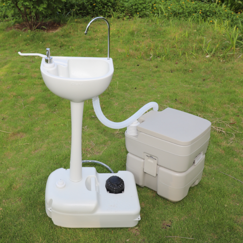 Portable Camping 19L Sink w/ Toilet