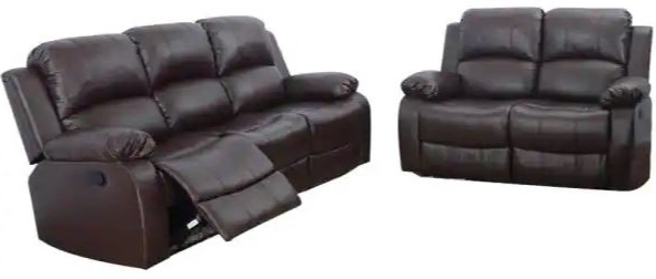 2-Piece Faux Leather Reclining Sofa & Loveseat