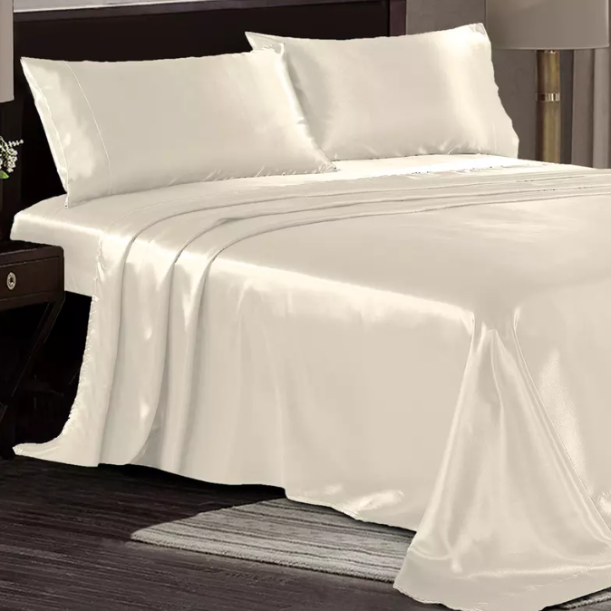 4-Piece Satin Bed Sheet Set